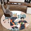 1pc Haikyuu!! Naruto Volleyball Anime Round Carpet - Office Chair Mat, Non-Slip Rug for Home Decor, Seasonal Gift, Suitable for Office, Living Room, B