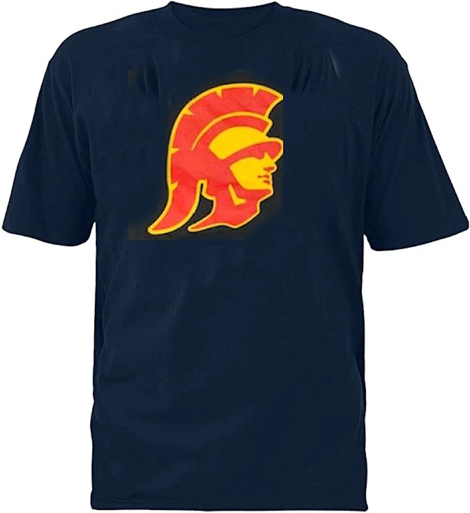 Мужская черная футболка с коротким рукавом USC Trojans с головой Троянца (Средняя)
