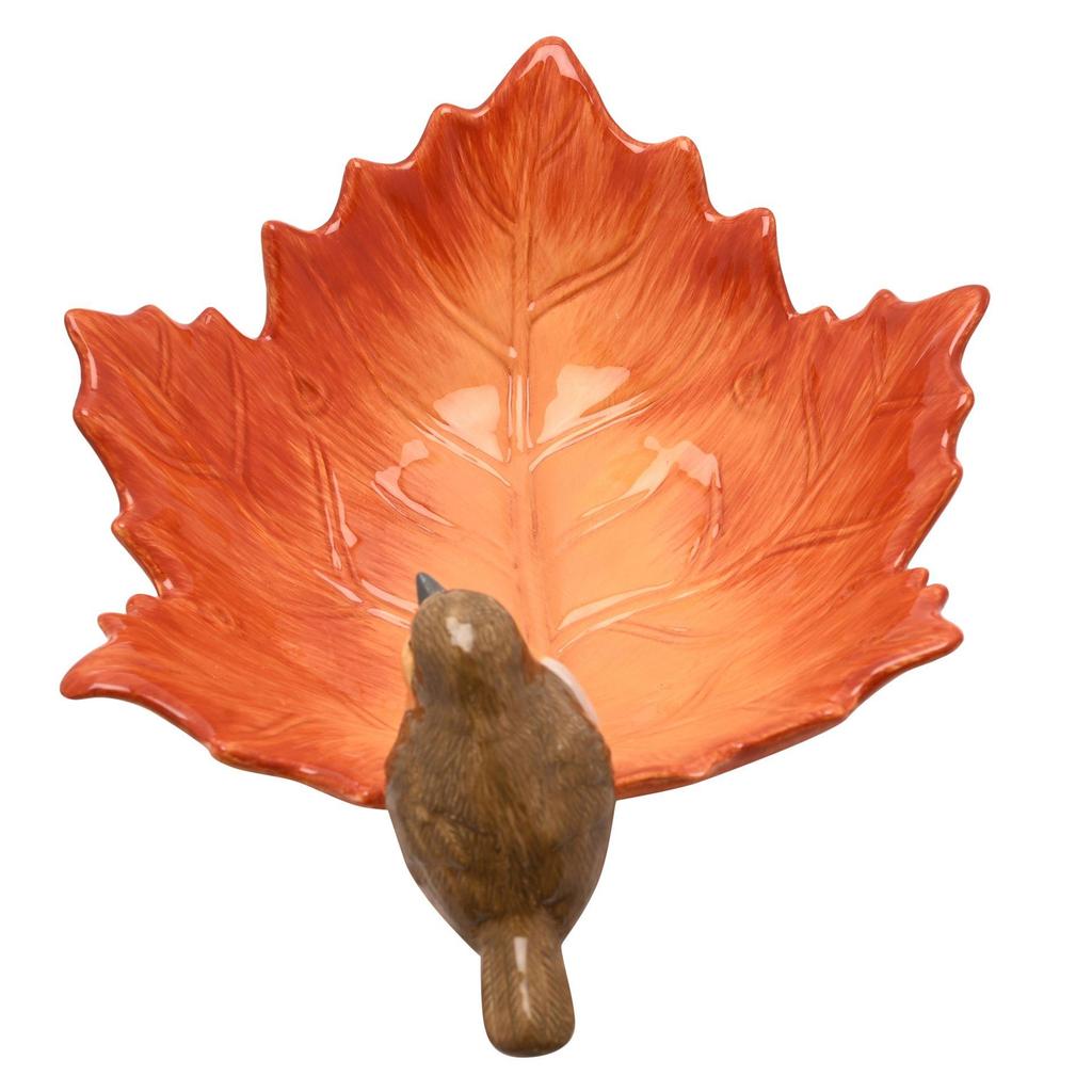 Country Living Robin On A Leaf Serving Bowl