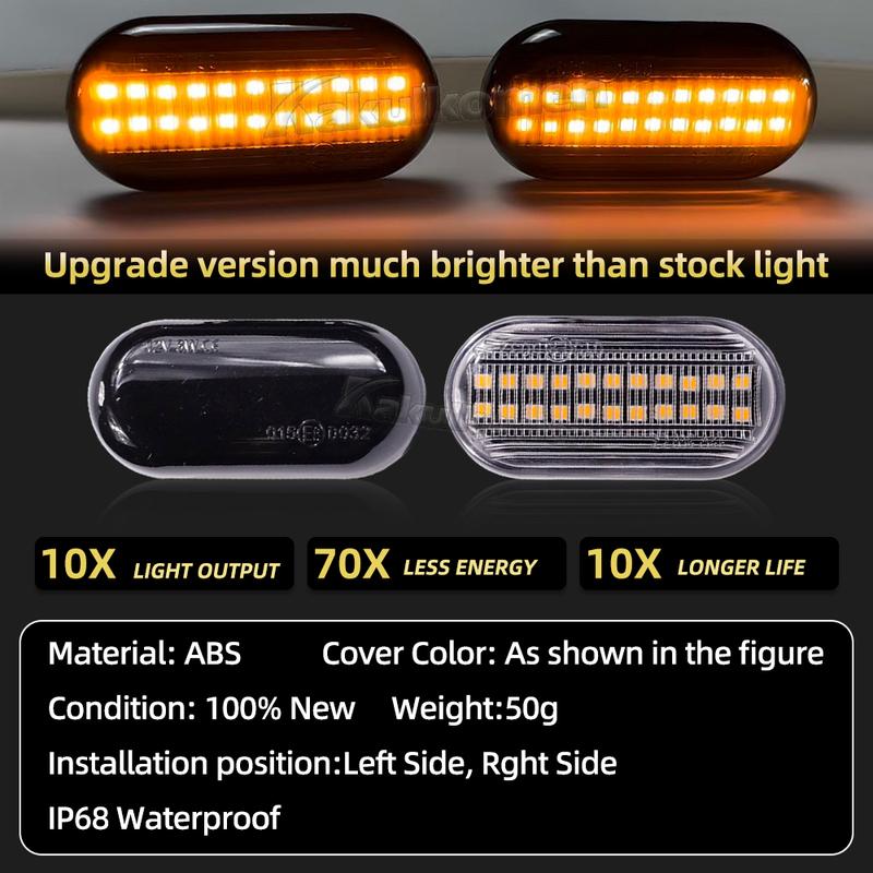 LED Dynamic Side Marker Turn Signal Lights 2Pcs For Renault Clio 1 2 MEGANE ESPACE TWINGO MASTER Nissan Opel Mercedes-Benz Smart