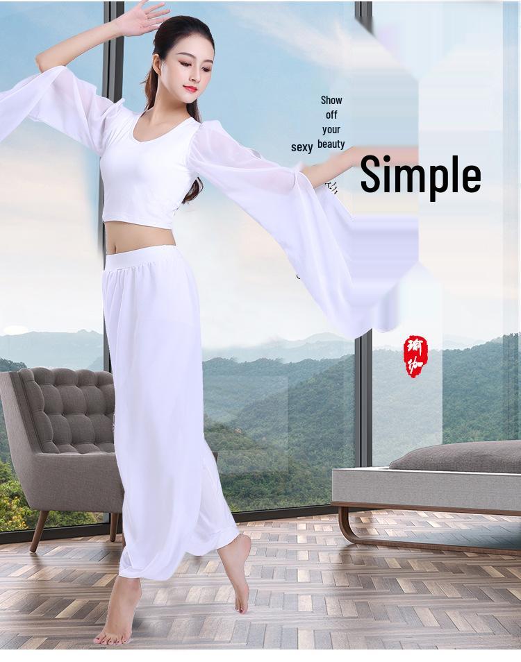 Женский шифоновый кроп-топ с юбкой-пачкой для танцев и практики йоги