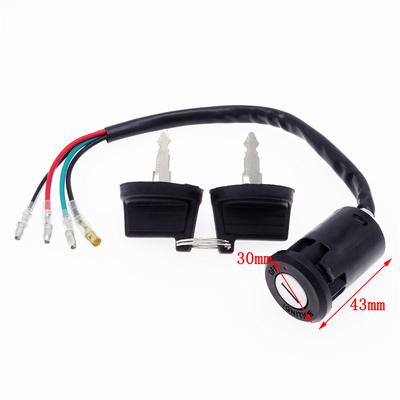 1 комплект, 12 В, 4 провода, универсальный замок зажигания для мотоцикла с 2 ключами для Yamaha KTM для 50/70/110/125/150cc, скутера, квадроцикла, велосипеда