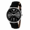 Emporio Armani Men's Calendar Date Watch with Black Leather Strap (AR11186)