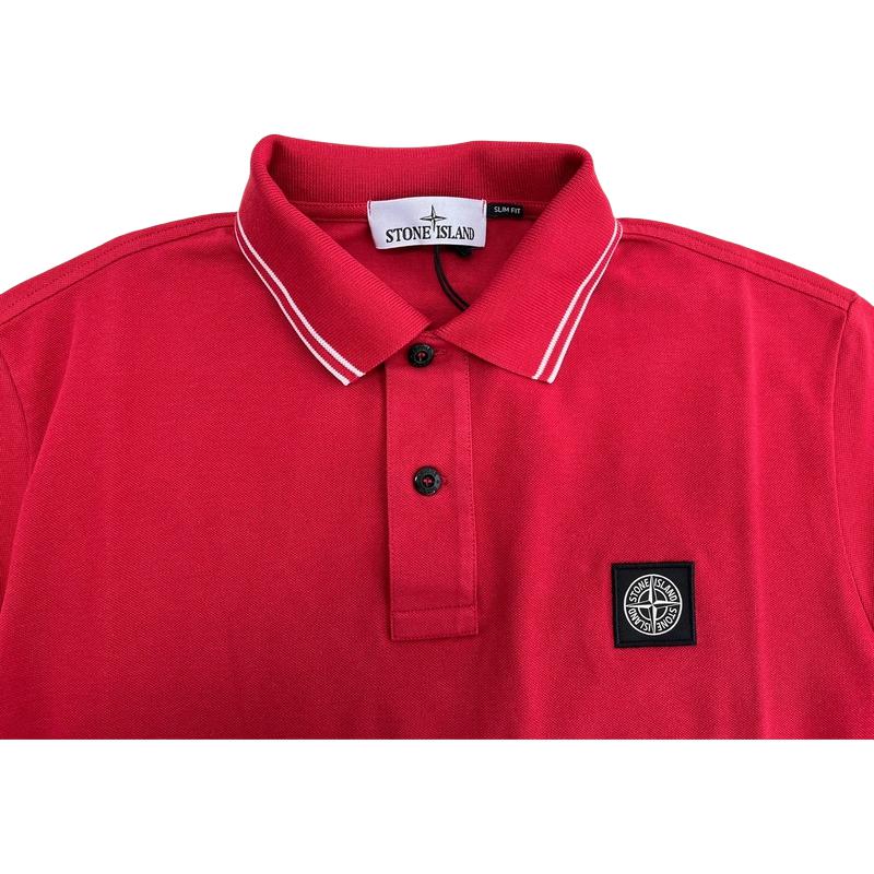 STONE ISLAND Мужская футболка-поло с коротким рукавом и логотипом, мужские рубашки-поло, красная 80152SC18-V0010