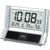 Seiko Clock Table Clock Hybrid Solar Radio Digital Calendar Temperature Humidity Display Silver Metallic SQ690S SEIKO