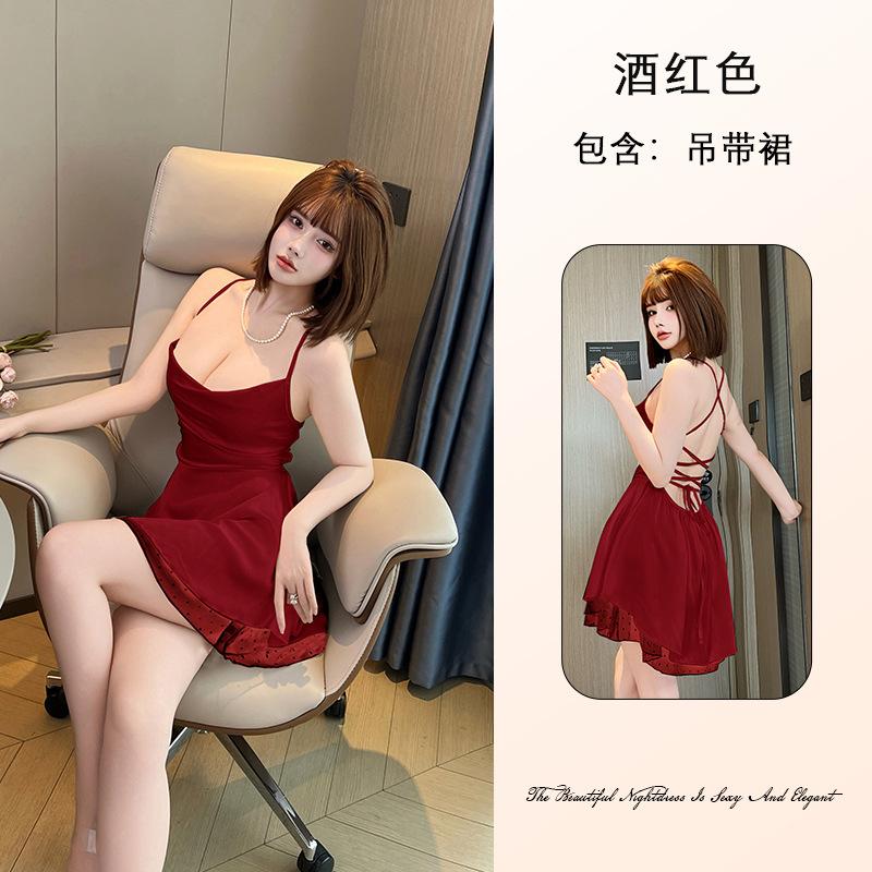 Женская кружевная сетчатая ночная рубашка Pure Desire, дышащая, с глубоким V-образным вырезом, многостильная, сексуальная одежда для отдыха, универсальная, соблазнительная одежда для сна, с разнообразным выбором