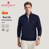 MONTAGUT Men's Merino Wool Blend Half-Zip Pullover