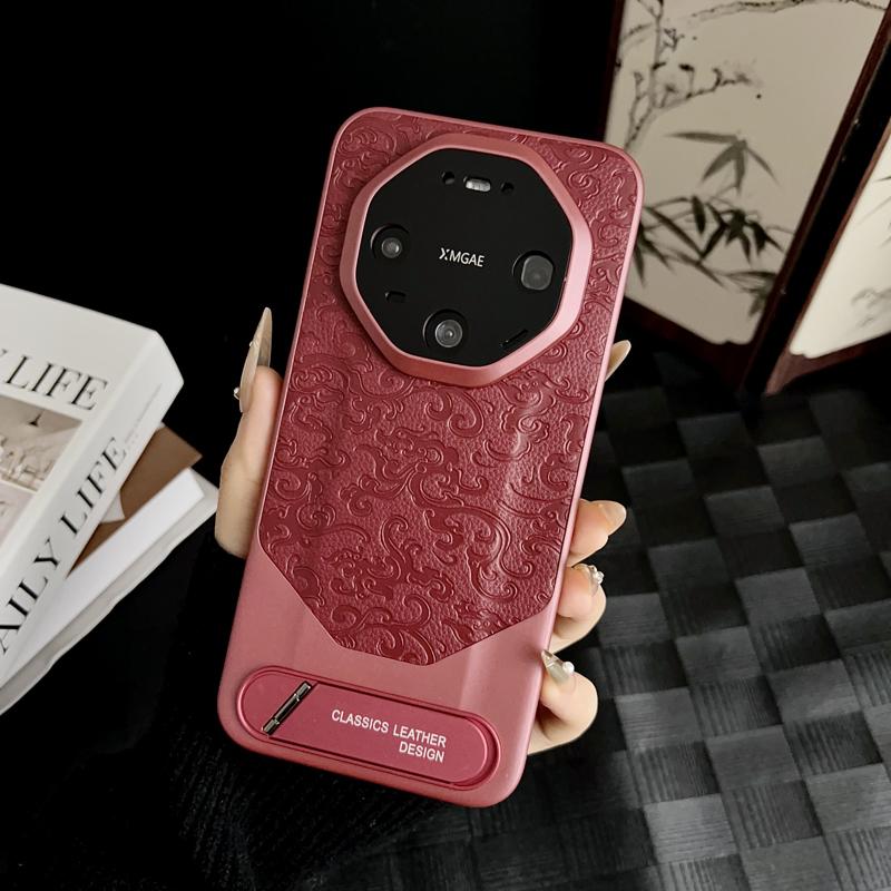 Для Huawei Mate 40 50 60 70 80 RS Pro Max Кожаный чехол с тиснением в виде дракона, металлическим держателем, защитой от отпечатков пальцев, тонким захватом