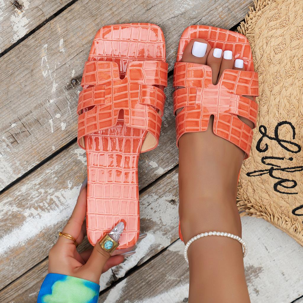 Сандалии большого размера, лето 2025, новые модные женские пляжные тапочки с квадратной головкой