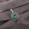 Green Emerald Gemstone, 925 Sterling Silver Pendant, Handmade Boho Silver Pendant For Engagement Gift