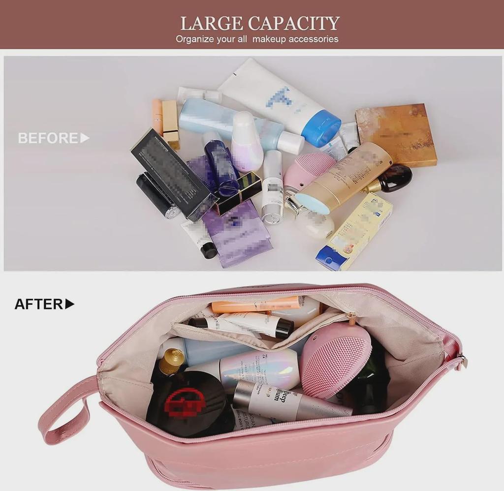 Double-Layer Waterproof Cosmetic Bag - Large Capacity, High-End, Multi-Function Storage