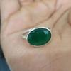 Green Emerald 925 Sterling Silver Ring Jewelry, Handmade Emerald Ring