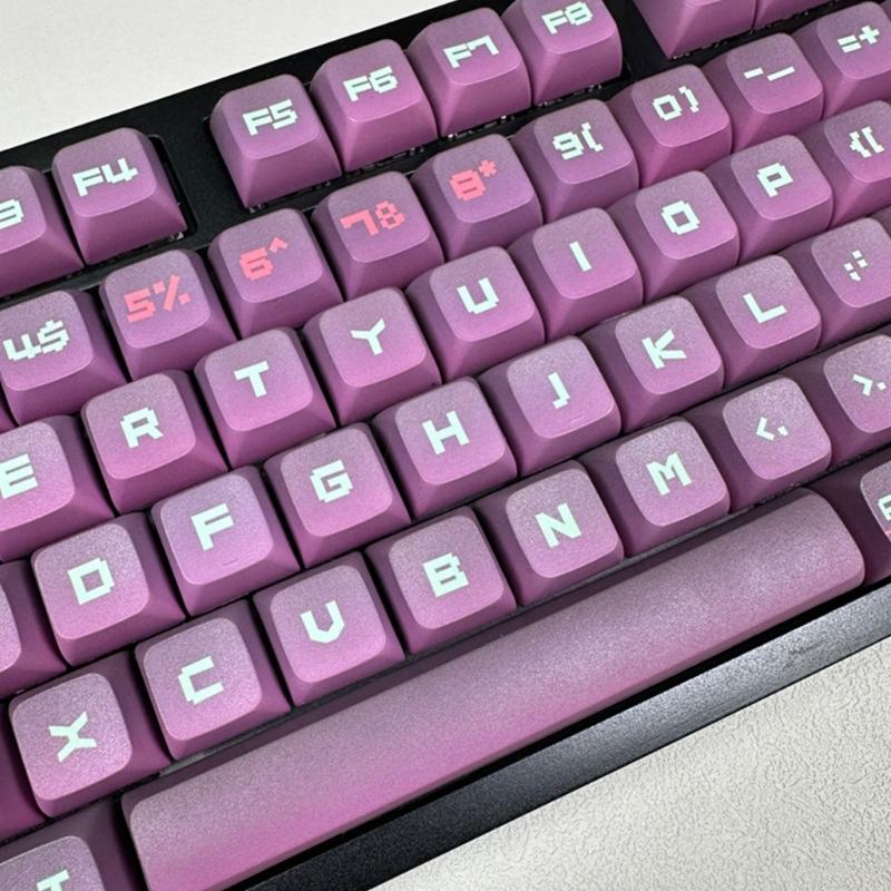 Набор кейкапов XDA высотой 128 клавиш с градиентной сменой цвета, кибер-тип, кейкапы улучшают набор текста для механических клавиатур