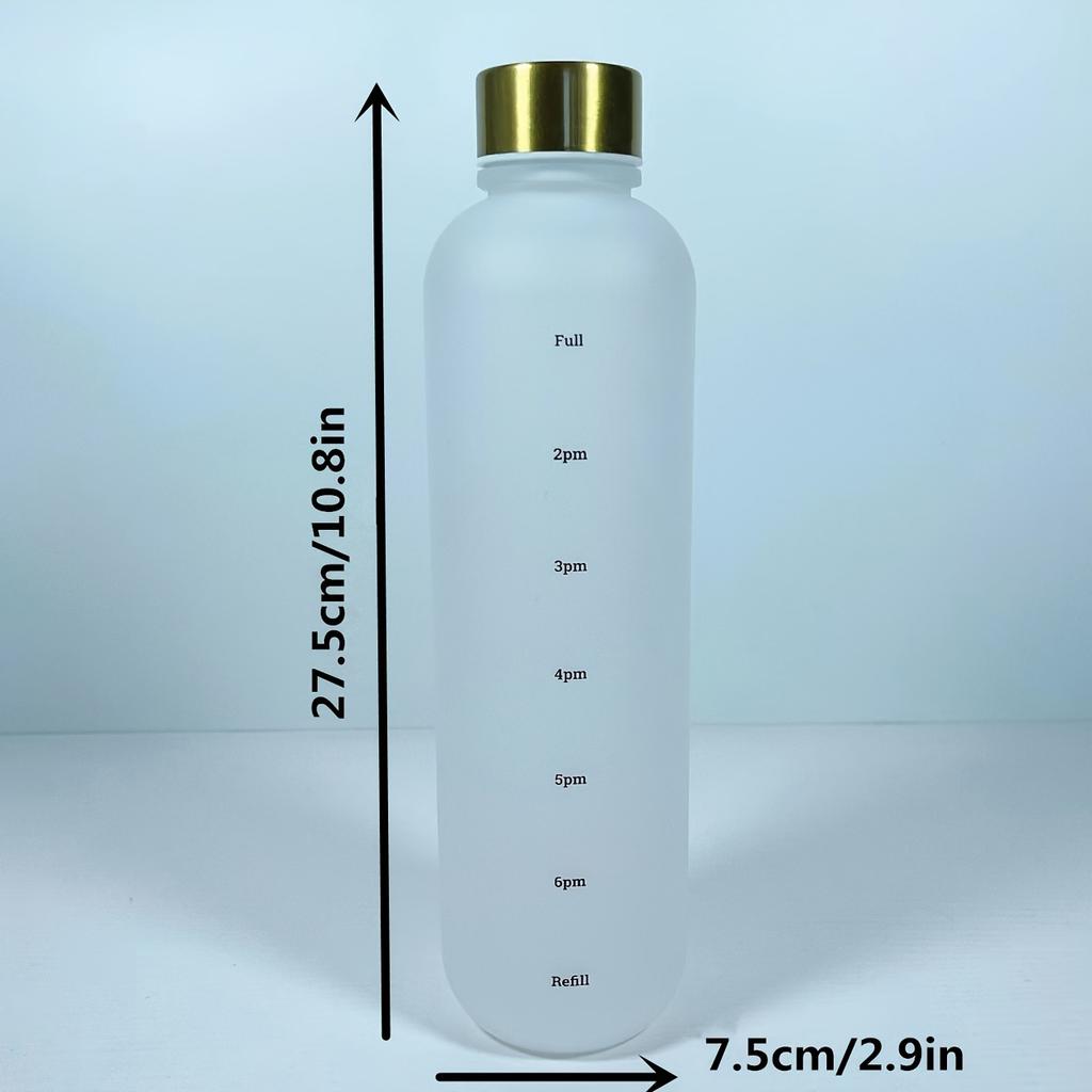 1 л Бутылка для воды с отметкой времени, 32 унции Мотивационная многоразовая герметичная матовая пластиковая чашка для воды для спорта на открытом воздухе, фитнеса, путешествий