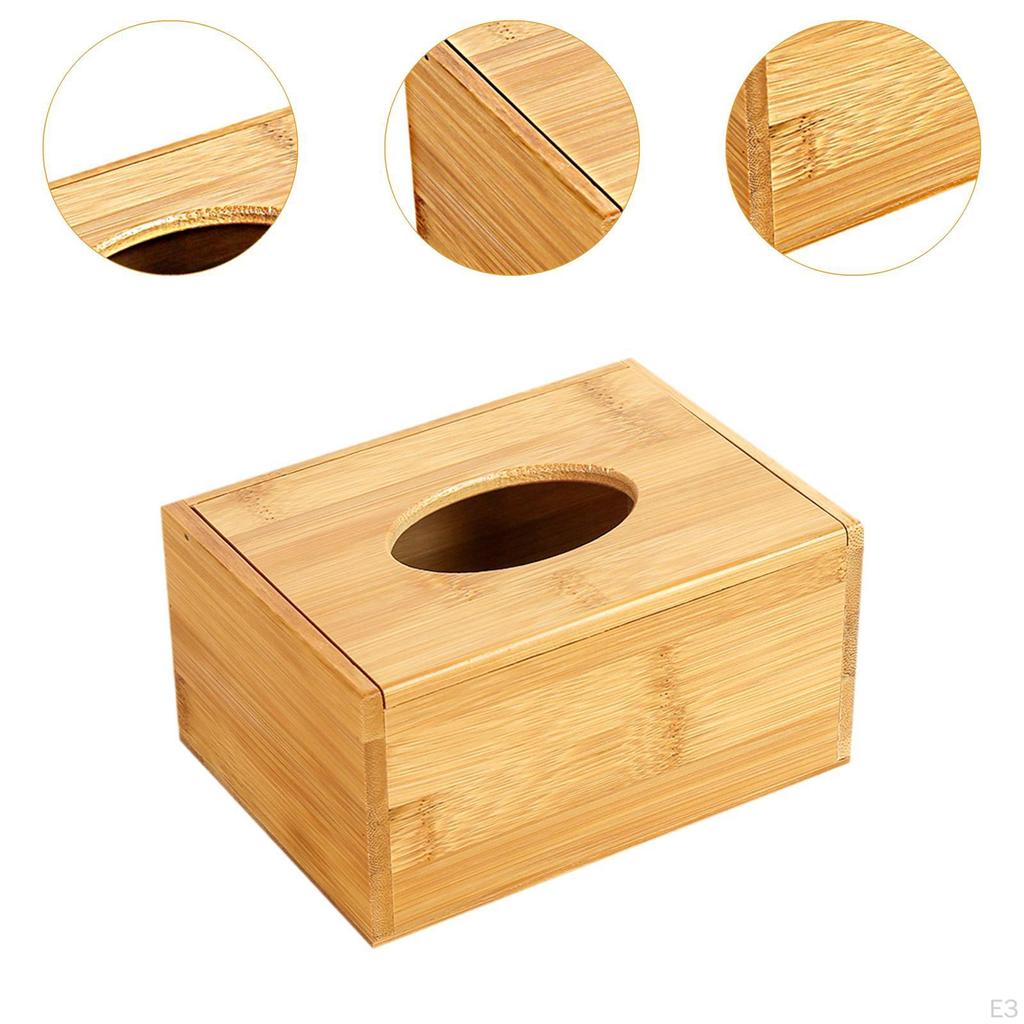 Bamboo Прямоугольный диспенсер для салфеток для офисной столешницы