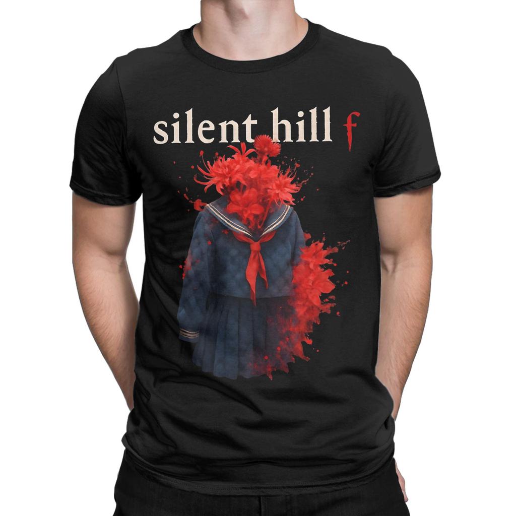 Повседневные футболки Silent Hill f Blooming Death для мужчин, с круглым вырезом, из чистого хлопка, с коротким рукавом, больших размеров