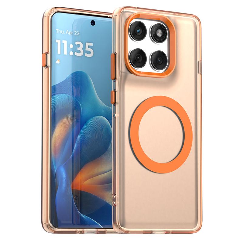 Магнитный беспроводной зарядный чехол для Motorola Edge 60 Pro Moto Edge 60 Neo Fusion Чехол Конфетные Цвета Прозрачный Корпус Fundas
