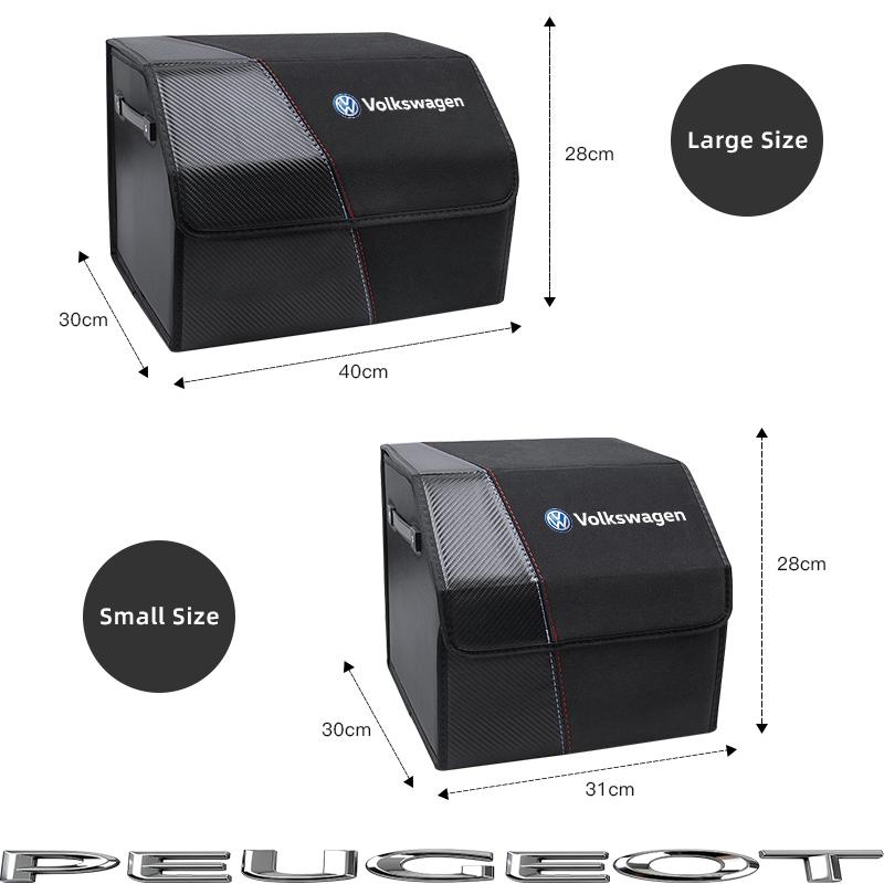 Folding Car Trunk Organizer Box Storage Bag Tools Tidying For VW GTI Polo Golf Passat Tiguan Arteon Touareg Taigo Jetta Hub Cap