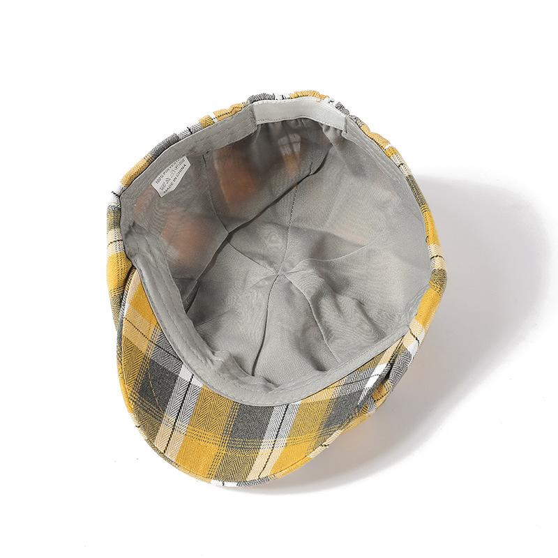 Восьмиугольная кепка в литературном стиле, берет в клетку в стиле ретро, мужская кепка газетчика, женская кепка в европейском и американском стиле