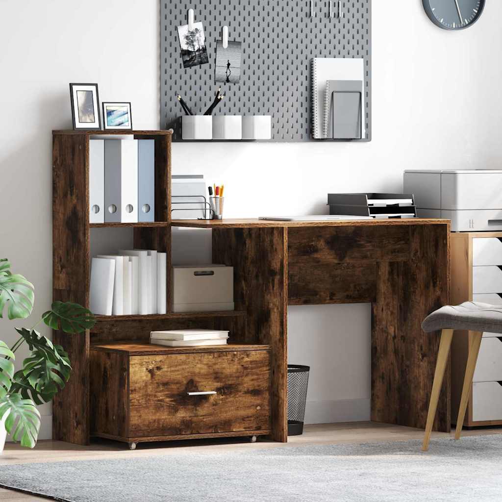 Drawer Cabinet with Wheels Smoked Oak 55 x 45 x 31 cm