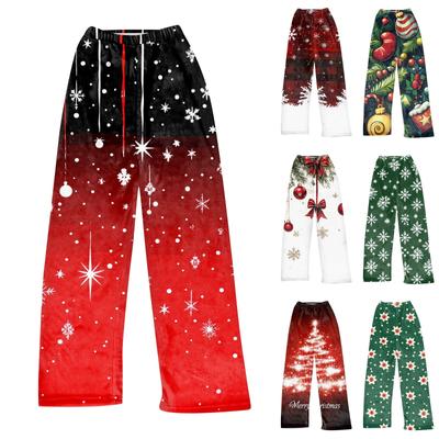 Женские осенне-зимние брюки, длинные брюки с принтом