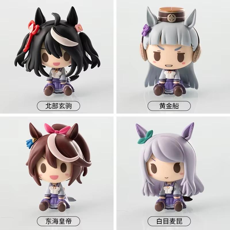 Оригинальная Q-версия Uma Musume Pretty Derby 2-я волна Конфетная мини-фигурка Токай Тейо Золотой Корабль Медзиро Китасан Черный Игрушка