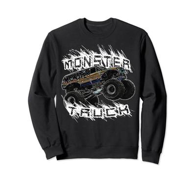 Свитшот с принтом Monster Truck Jam - Резиновая Прыгающая и Разбивающаяся Машина - Брызговики
