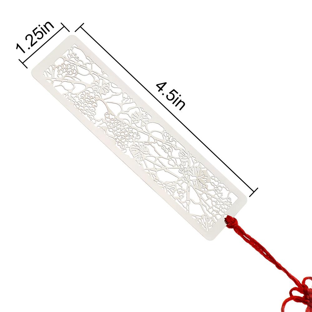 Металлические полые закладки в китайском стиле с красным узлом, креативный зажим для книг, нержавеющая сталь, пагинация, каллиграфия, живопись, детский подарок