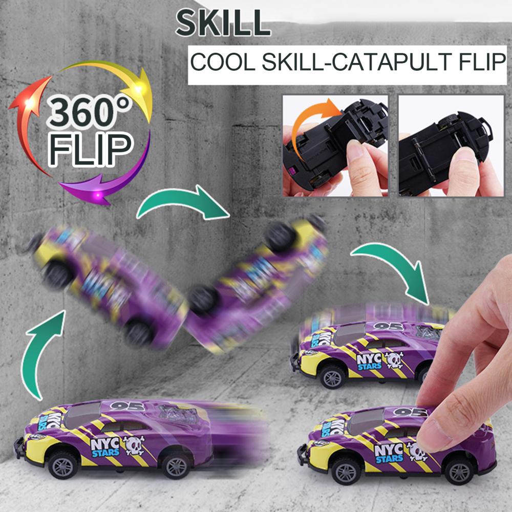8PCS Alloy Pullback Flip Stunt Cars Ejection Jumping Stunt Toy Cars 360 Degree Flip Race Car Toy Birthday Gifts for Boys & Kids