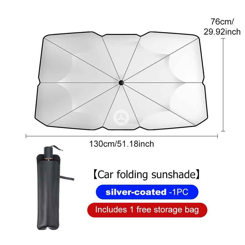 Car Sunshade Front Window Parasol Foldable Umbrella Windshield Sun Shade For Benz AMG W213 W124 W108 W126 Exclusive W204 W222 FRM7