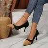 2024 Brand Ladies Shoes Shallow Women's High Heels Fashion Color Matching Office and Career Sexy Pointed Toe Heels Women Zapatos
