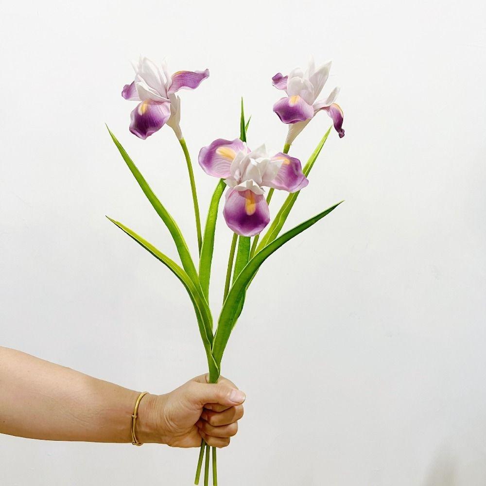 Real Touch Simulation Iris Flower PU Fake Flower Hotel Home Living Room Decor