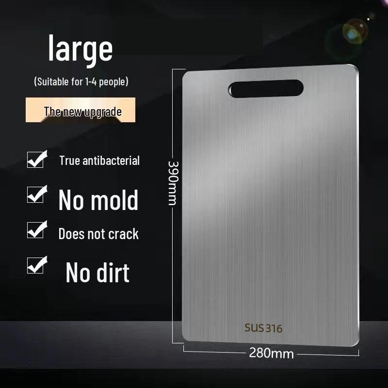 Антибактериальная разделочная доска из нержавеющей стали пищевого класса - Сверхпрочная и устойчивая к плесени, Идеальна для кухни и приготовления теста