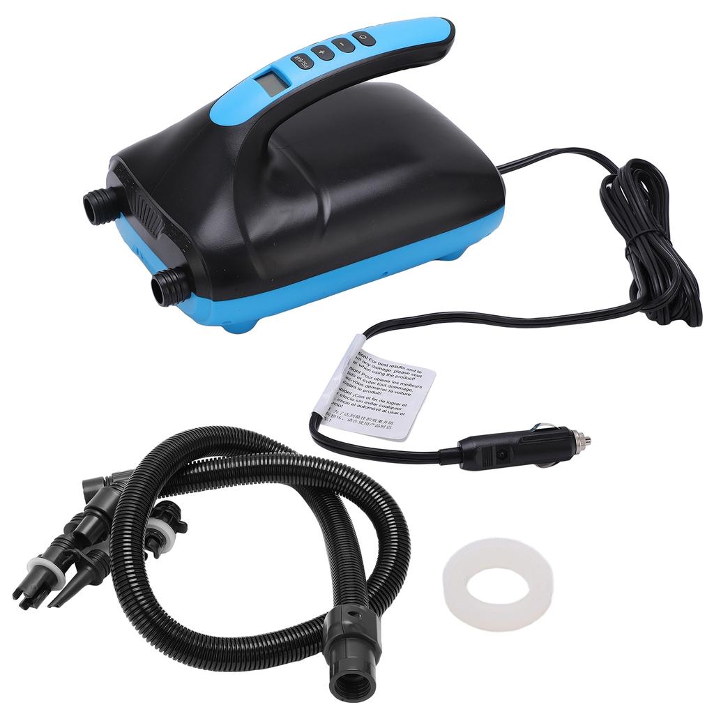 Воздушный насос Синий Электрический Портативный Надувной насос со шлангом Газовые насадки Для надувной доски для гребли, резиновой лодки, надувной кровати