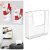 Acrylic Brochure Holder Flyer Display Stand Easy To Install Modern Wall Mount Organizer Literature