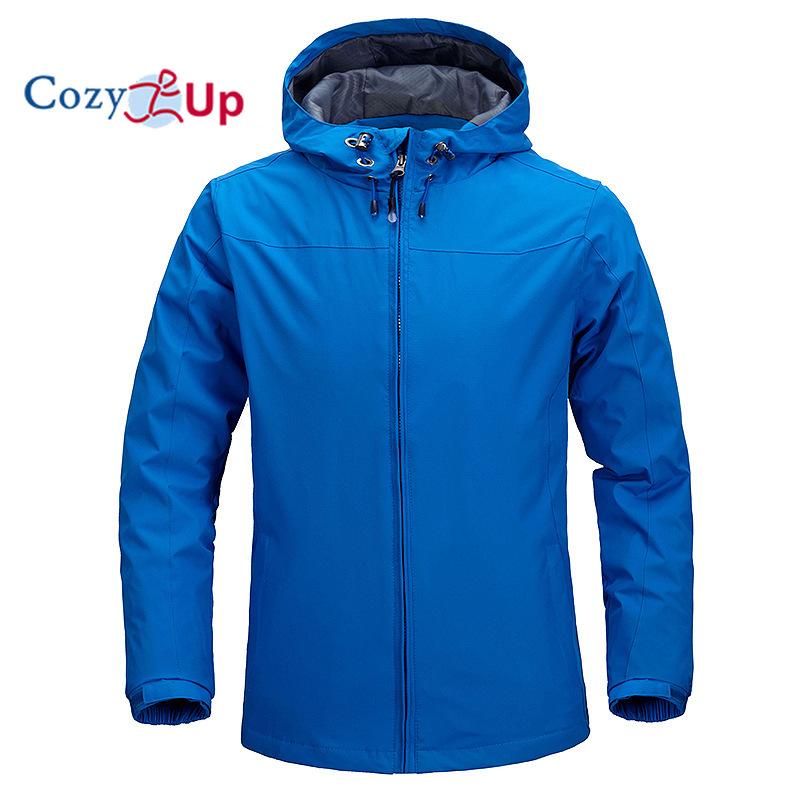 Cozy Up Men's Packable Rain Jacket Lightweight Rain Shell Jacket with Hood Waterproof Raincoat for Cycling