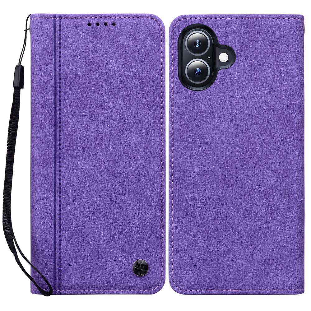 Чехол-кошелек с узором из линий для iPhone 17, кожаная обложка для телефона с ремешком