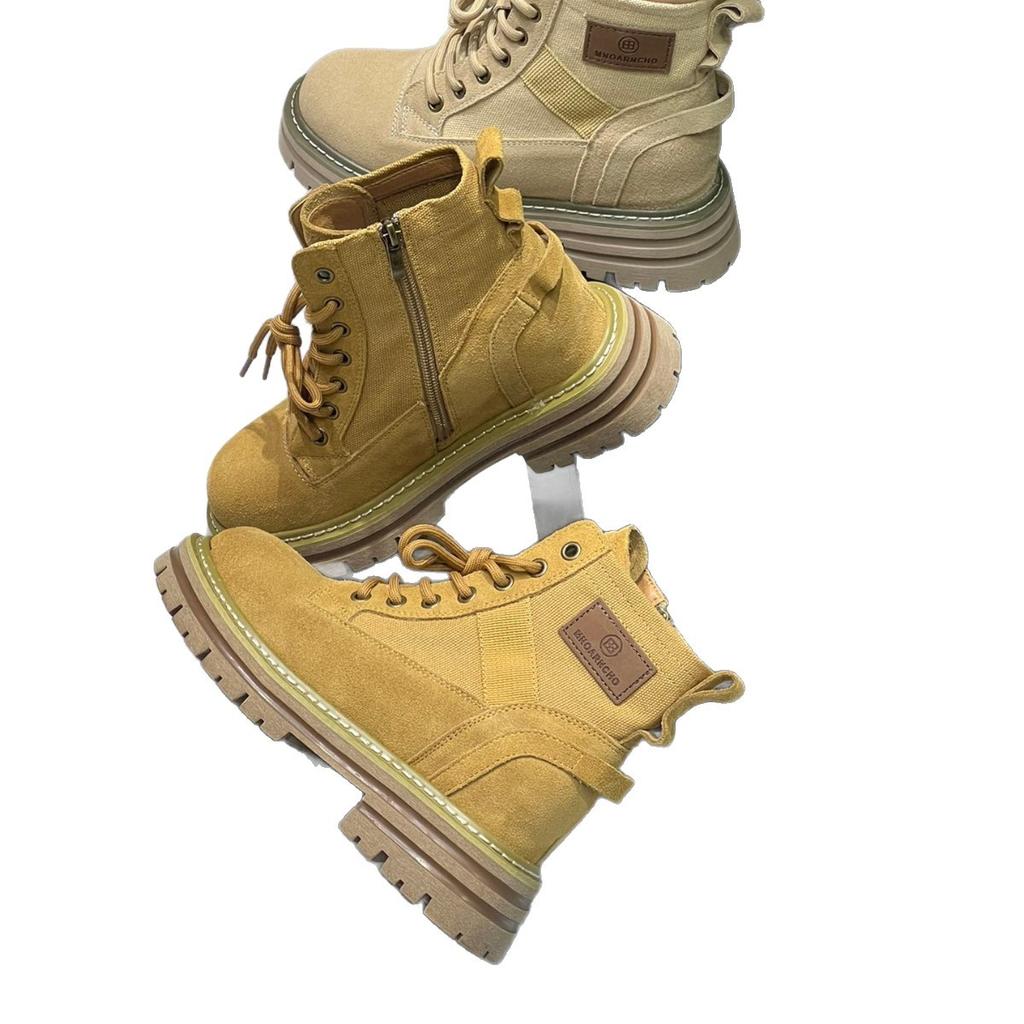 Женские ботинки Мартина 2025 новые ретро рабочие дезерты ревень весна и лето одинарные ботинки на толстой подошве уличные взрывные короткие ботинки