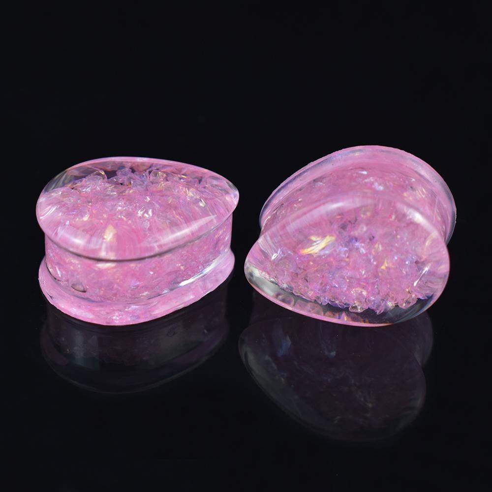 2 шт. 8-50 мм Многоцветные Блестящие Пайетки Капля Туннели Плаги Расширители Тоннели для Ушей Растяжки Пирсинг Украшения для Тела для Женщин Мужчин