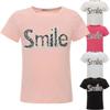 Girls' Summer Shirt with Rhinestones In the Smile Lettering