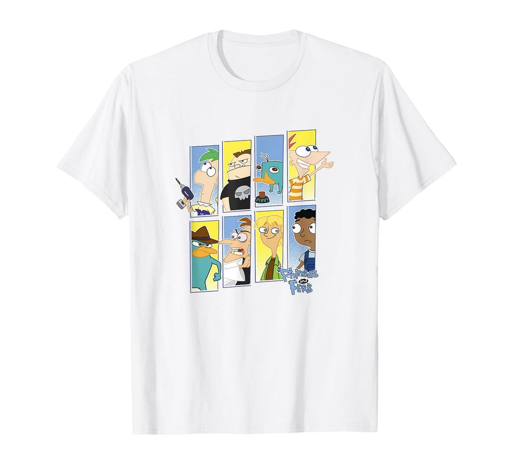 Disney Phineas and Ferb Main Character Rectangular Panel T-Shirt