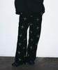 Fake Chemical Club Neon Green Cross Embroidery Wide Pants