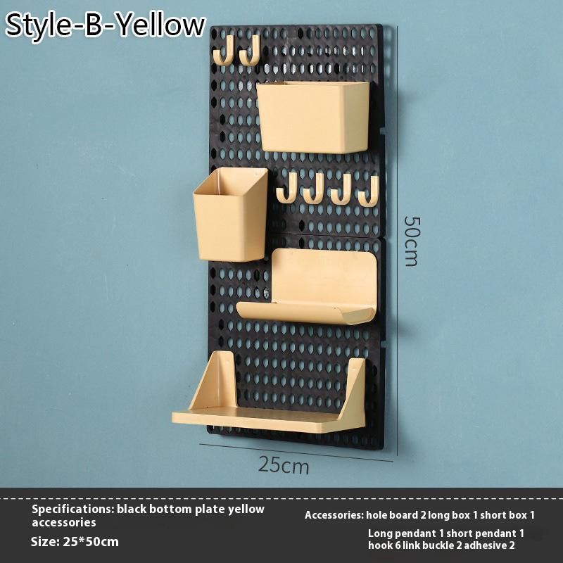 Кавайная перфорированная доска, настенная полка для общежития, украшение, самоклеящаяся, без сверления, для учебы студентов, настенная стойка для хранения, домашний органайзер