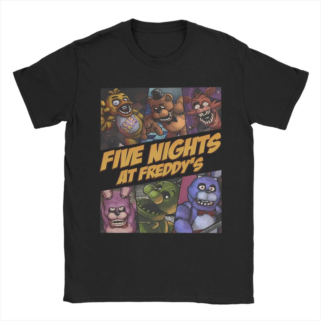 FNAF В Фредди Спрингтрап Унисекс Футболки Смешные Футболки С Коротким Рукавом Круглый Вырез Чистый Хлопок Одежда Большого Размера