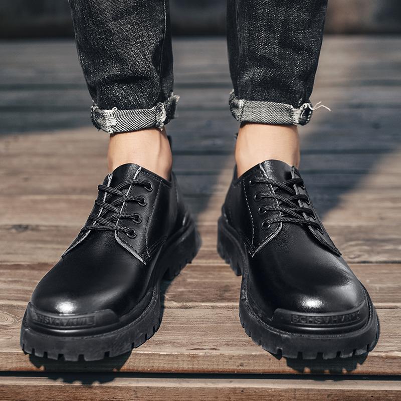 Модные мужские туфли на шнуровке 2024 года, повседневная мужская обувь класса люкс, кожаные деловые туфли для мужчин, модные оксфордские туфли на толстой подошве