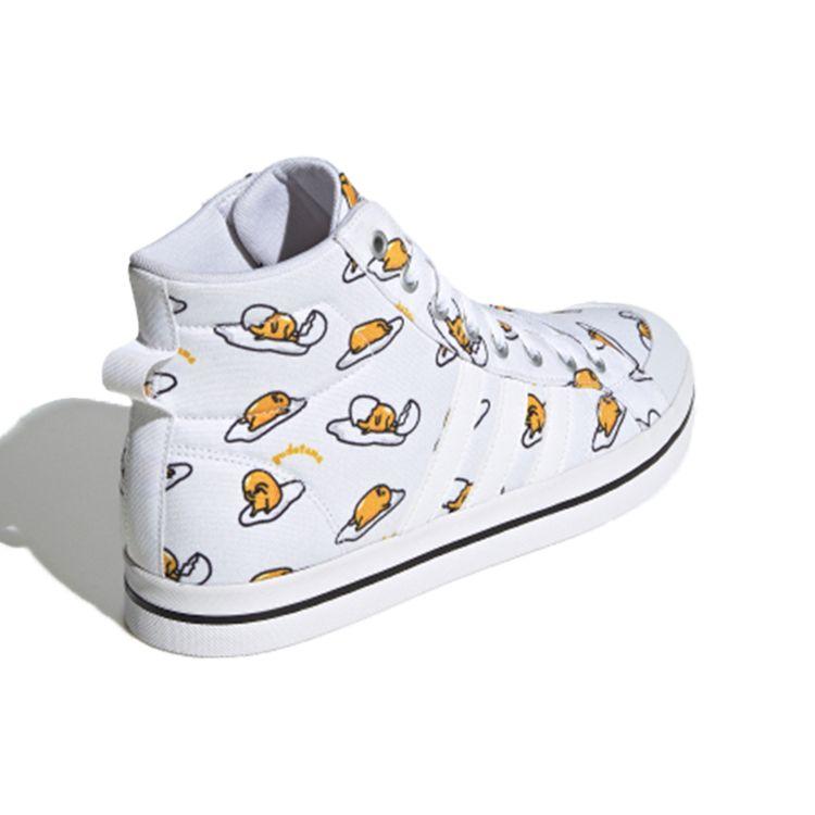 adidas Gudetama X Neo Bravada Средние парусиновые с принтом Повседневные спортивные Нескользящие высокие кеды для скейтборда Унисекс Кроссовки Молочно-белый FY2939