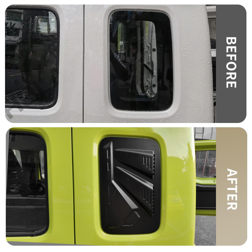 ABS Louver Window Visor For Suzuki Jimny Nomade 2023-2025 Side Window Shutter Cover Trim Exterior Accessories Black Auto Parts