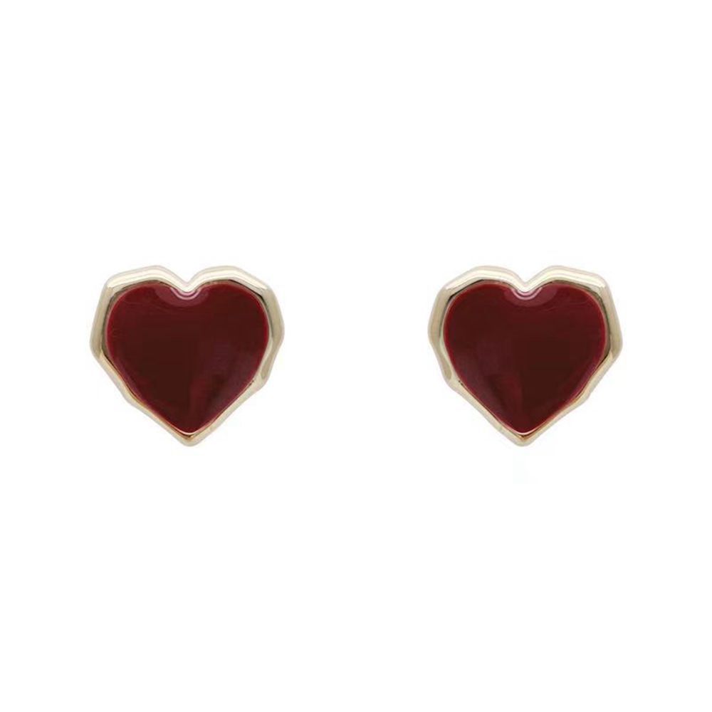 925 French Temperament Love Stud Earrings Light Luxury Women'S Fashion Temperament Versatile High-End Earrings