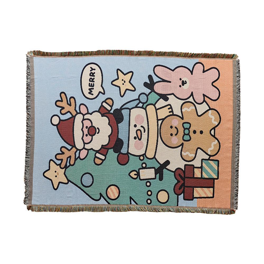 sofa towel cover cotton yarn winter festival atmosphere decorative cloth cover blanket anti-cat scratch sofa cushion