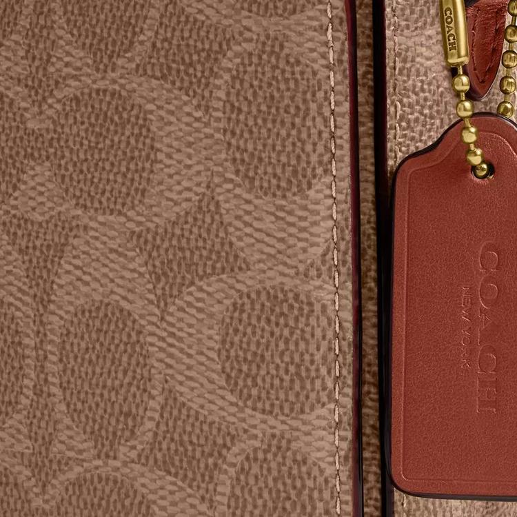 Coach Mila 21 Сумка через плечо с принтом логотипа и цепочкой Женские сумки Карамельно-коричневый CAO03-B4XHG
